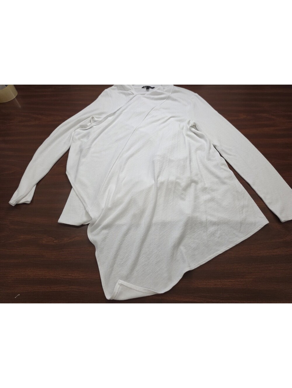 Banana Republic White Draped Open Front Cardigan Small Sweater Casual Elegance